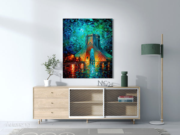 Tehran Azadi Tower Canvas Print – Vibrant Wall Art Inspired by Persian Architecture