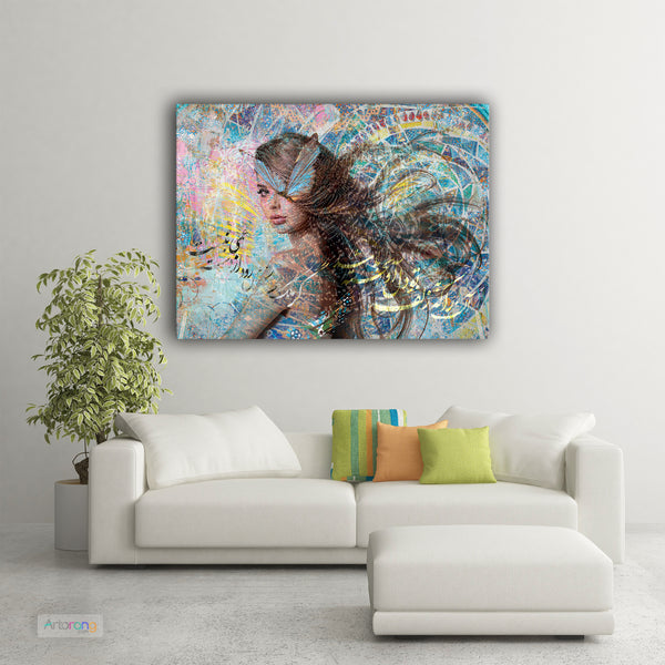Curls of your hair, Persian wall art gallery wrapped canvas print | Persian art