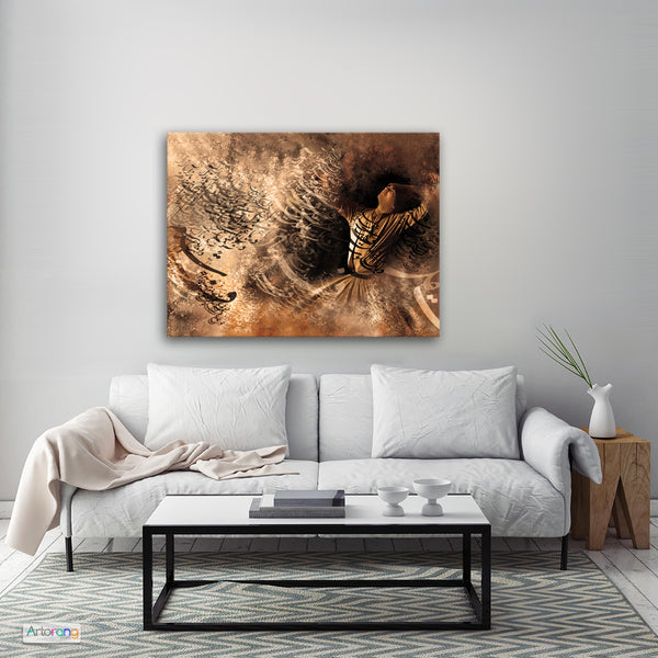 In the garden of silence, Sama dance, The Sufi whirling dervishes wall art - Artorang