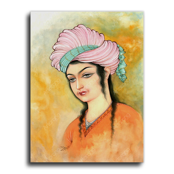 Persian woman miniature painting print, Persian miniature - Artorang