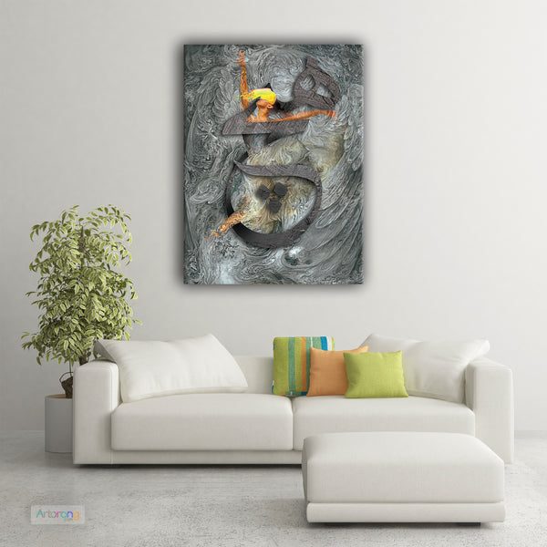 Dancing around the HEECH, Persian canvas print wall art | Galley wrapped canvas