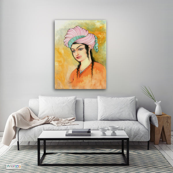 Persian woman miniature painting print, Persian miniature - Artorang