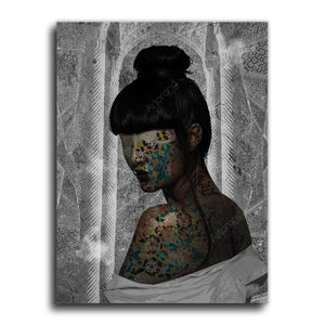 Persian patterns on her body Canvas Art | Persian Wall Art Canvas Art | Persian Home Decor | Arabic art | Arabic design | Persian design - Artorang