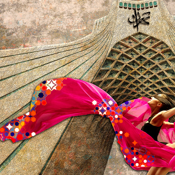 Tehran Azadi tower canvas print wall art, Jumping into freedom