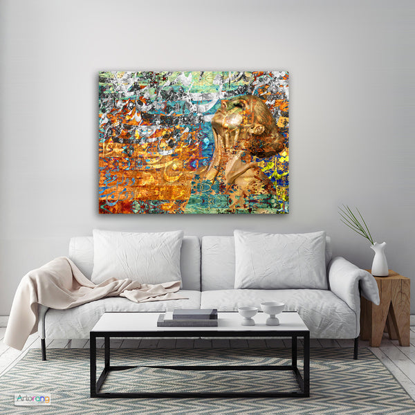 The power of love swept over my soul, Rumi quote, Persian wall art - Artorang
