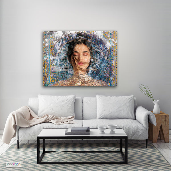 Silence is the language of god, Persian wall art canvas print