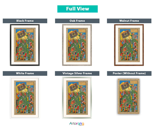 Copy of Sa’di’s Gulistan by Mahmud Muzahhib, Persian traditionally miniature available with frame