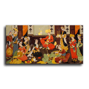 Ancient Persian banquet of music and dance wall art, Persian gift - Artorang