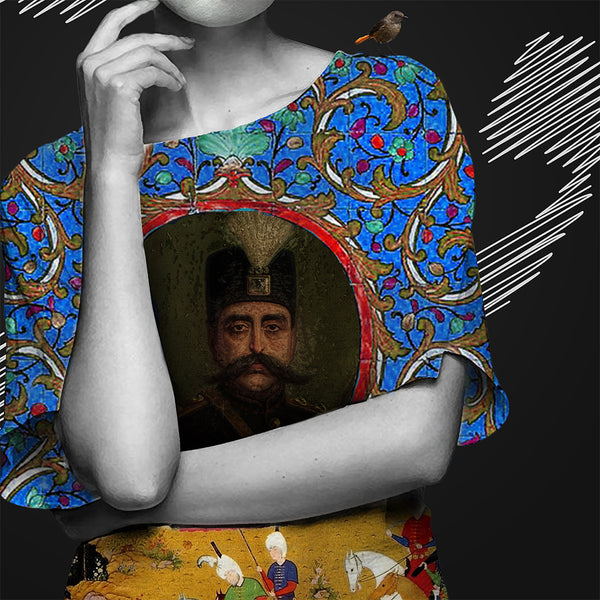 Girl with Persian Pattern | Persia Art | Qajar Dynasty | Persian Wall Art Canvas Art | Persian Home Decor | Persian Art | Arabic calligraphy - Artorang