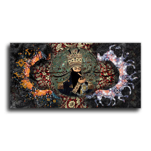Persian wall art of Fath-Ali Shah Qajar and Saadi Shirazi poem | Persian art | Persian canvas Art | Persian gift | Persian ancient art - Artorang