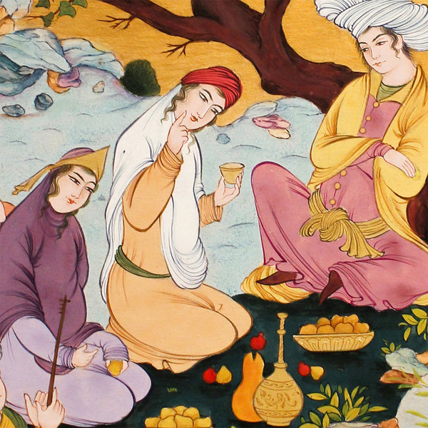 Persian banquet miniature painting print wall art - Artorang