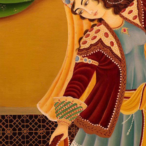 Persian girl playing the tambourine, Iran, Qajar dynasty wall art - Artorang
