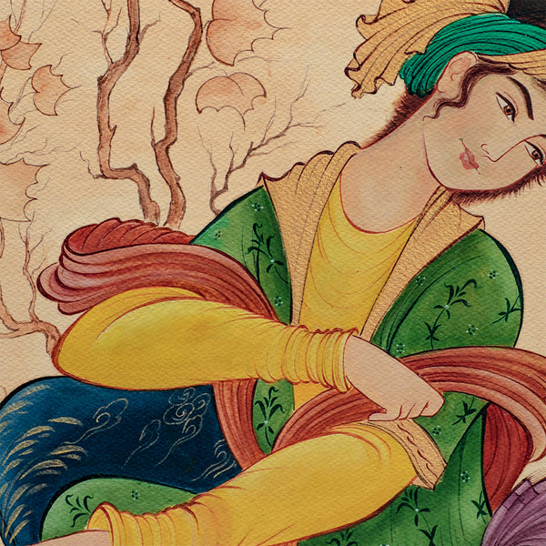 Persian miniature painting print, Ancient Persian girl miniature wall art - Artorang