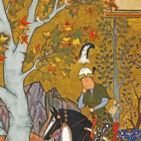 Persian miniature from Khamsa of Nizami possibly the work of Behzad, Persian traditional miniature available with frame