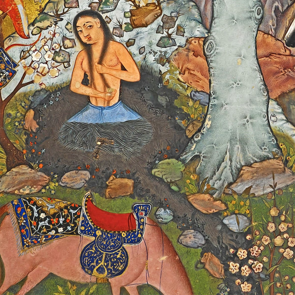 Persian miniature from Khamsa of Nizami possibly the work of Behzad, Persian traditional miniature available with frame