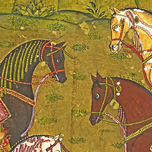Khosrow and Shirin meeting, Nizami Ganjavi poem, Persian traditional miniature available with frame
