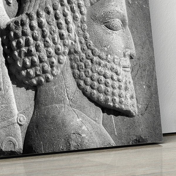 Old Persian cuneiform & ancient Persian soldier wall art, Hakhamaneshi soldier in Persepolis Takht-e Jamshid