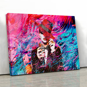 High-quality gallery-wrapped canvas surface showing detailed print finish