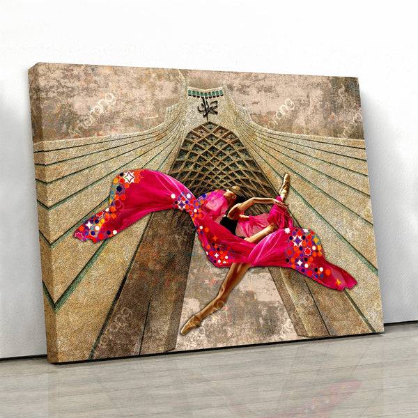 Tehran Azadi Tower Canvas Print Wall Art - Jumping into Freedom