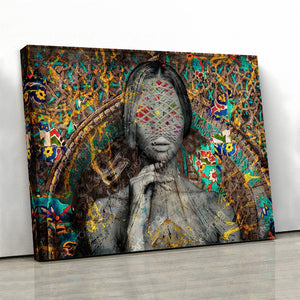 Persian girl and Persian culture Canvas Art | Persian Wall Art Canvas Art | Persian Home Decor | Arabic art | Persian pattern - Artorang