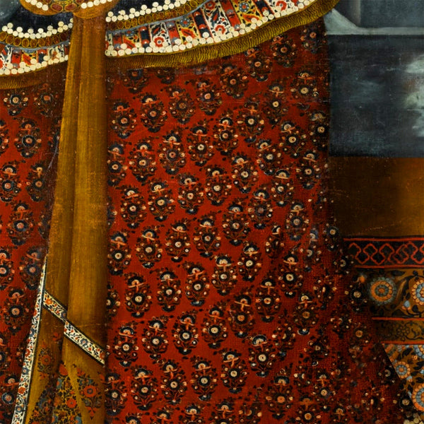 Persian Miniature of Qajar Woman with Zarb Drum - Framed Art Print