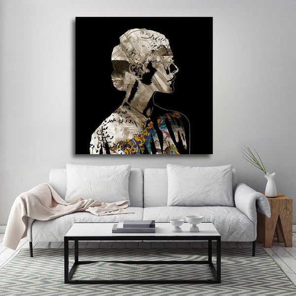 Girl in the shadow canvas print | Middle Eastern Modern and Contemporary art | Persian gift - Artorang