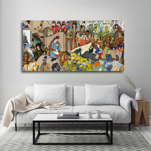 Persian Miniature Canvas Art | Persian Wall Art Canvas Art | Persian Art | Persian Art | Persian gift | Miniature Collage Canvas - Artorang