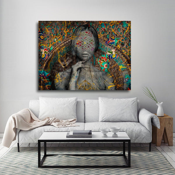 Persian girl and Persian culture Canvas Art | Persian Wall Art Canvas Art | Persian Home Decor | Arabic art | Persian pattern - Artorang