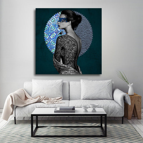 Girl and middle eastern pattern | Middle Eastern Modern and Contemporary art | Persian art | Arabic art | Islamic art | Persian art - Artorang