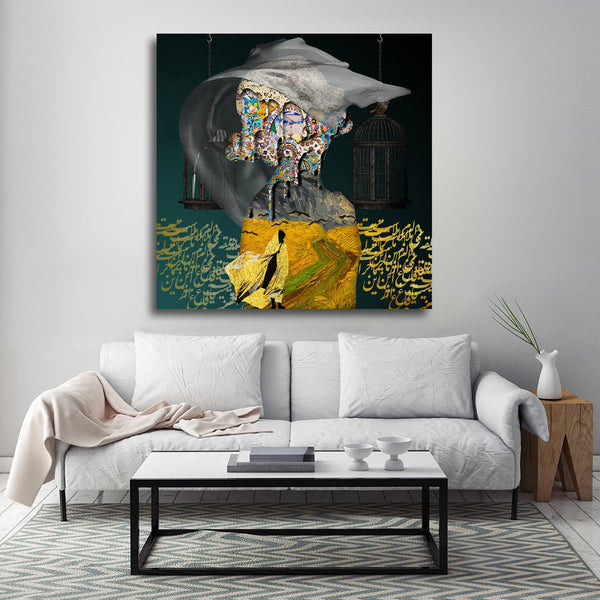 Middle eastern details Canvas Art Golden Version | Persian art | Persian art | Arabic art | Islamic art | Persian calligraphy - Artorang