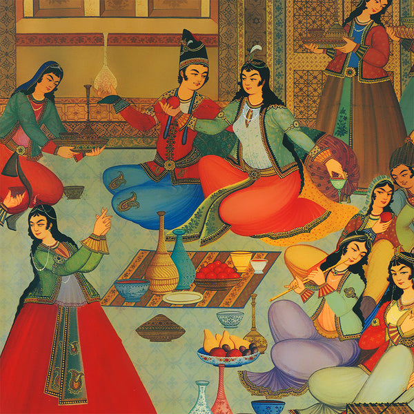 Ancient Persian banquet of song and dance Canvas Art | Persian Wall Art Canvas Art | Persian Art | Persian Art | Persian gift - Artorang
