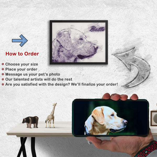 Framed custom pet portrait | Custom Pet Sketch from Photo | Transform your pet&#39;s picture into a masterpiece | Pet Gift | Pet Memorial - Artorang