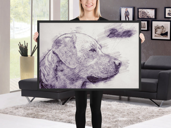 Framed custom pet portrait | Custom Pet Sketch from Photo | Transform your pet&#39;s picture into a masterpiece | Pet Gift | Pet Memorial - Artorang