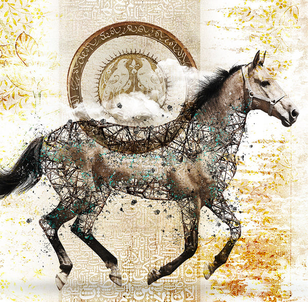 Running into the dream canvas print wall art | Persian contemporary wall art canvas print | Middle Eastern art | Persian art | Persian gift - Artorang