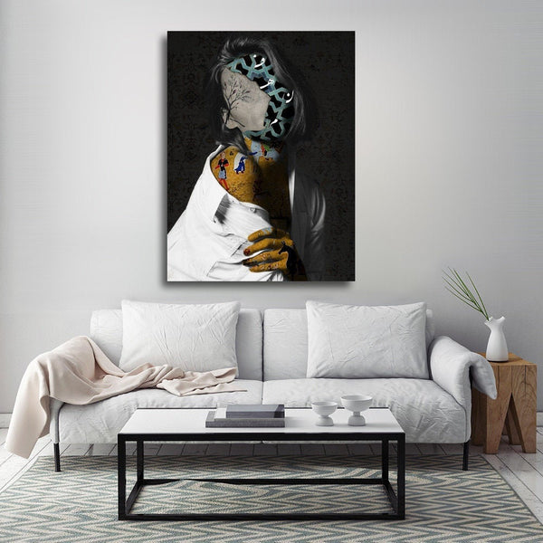 Middle eastern details on her face Canvas Art | Persian calligraphy | Arabic calligraphy | Persian miniature | Arabic wall art - Artorang