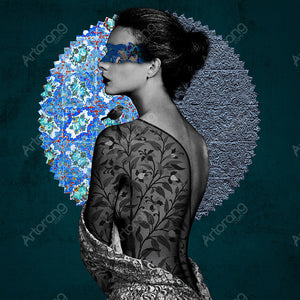 Girl and middle eastern pattern | Middle Eastern Modern and Contemporary art | Persian art | Arabic art | Islamic art | Persian art - Artorang