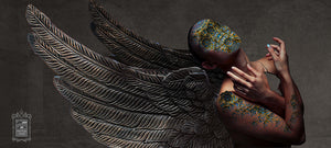 Girl with metal wings and persian pattern | Persia Art | Persian Wall Art Canvas Print | Persian Home Decor | Persian Art| Middle Eastern art - Artorang