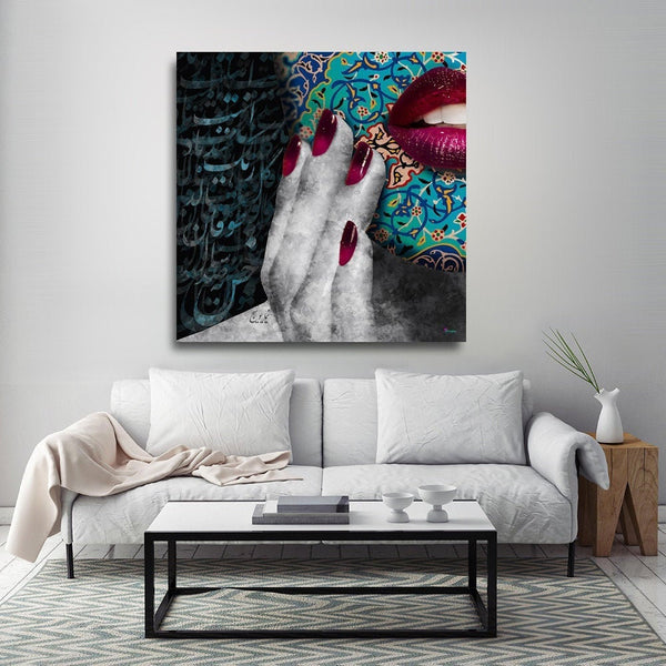 Nima Yooshij Poem on Canvas Art dark version | Persian Calligraphy | Persian Wall Art Canvas Art | Persian Art | Persian gift - Artorang