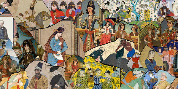 Persian Miniature Canvas Art | Persian Wall Art Canvas Art | Persian Art | Iranian Art | Persian gift | Miniature Collage Canvas - Artorang