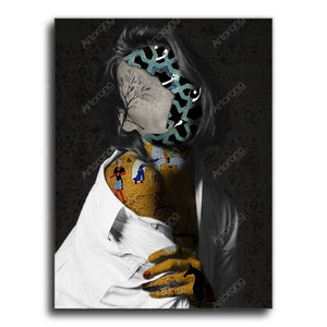 Middle eastern details on her face Canvas Art | Persian calligraphy | Arabic calligraphy | Persian miniature | Arabic wall art - Artorang
