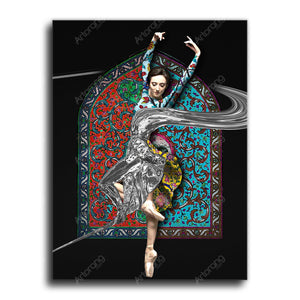 Ballet dancer Canvas Art | Persian tile | Arabic art | Middle Eastern art | Islamic art | Persian Gift - Artorang