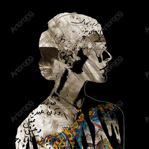 Girl in the shadow canvas print | Middle Eastern Modern and Contemporary art | Persian gift - Artorang