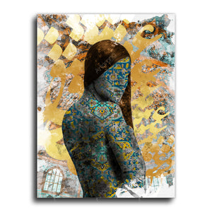 Love is blind canvas art golden version | Persian calligraphy | Arabic calligraphy | Persian Wall Art Canvas Art | Persian Home Decor - Artorang